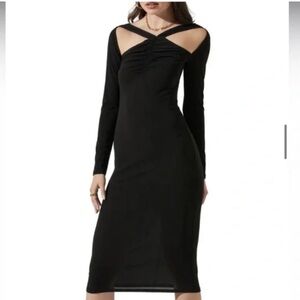 ASTR The Label Long Sleeve Cut-out Bodycon Dress